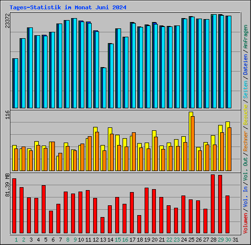 Tages-Statistik im Monat Juni 2024