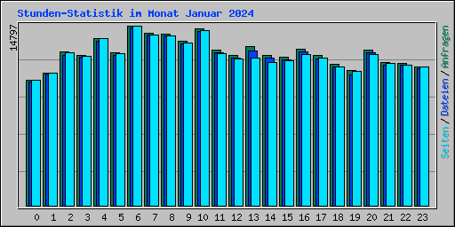 Stunden-Statistik im Monat Januar 2024