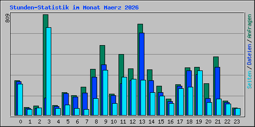 Stunden-Statistik im Monat Maerz 2026